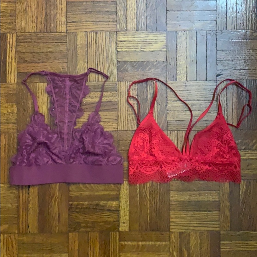 Victoria’s Secret Pink lace bralettes bundle sz XS